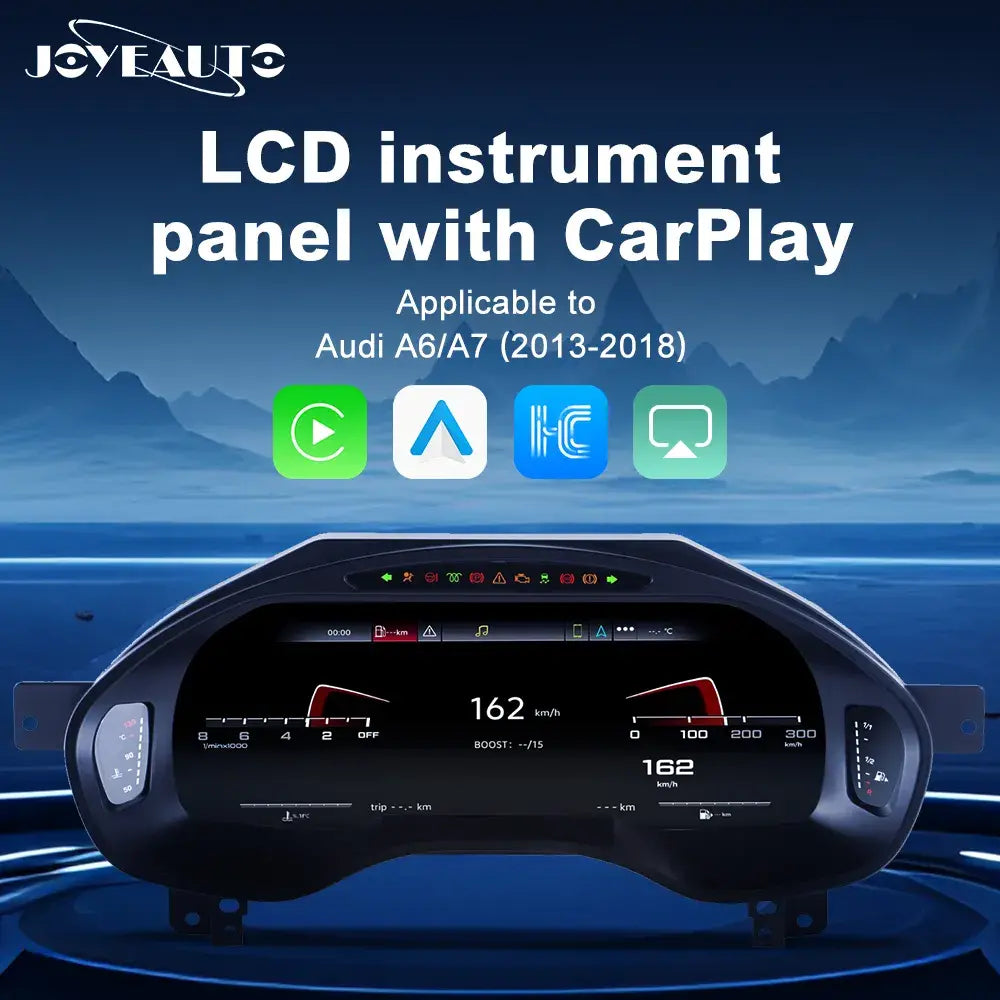 Joyeauto 12.3 inch LCD Digital Instrument Cluster for Audi A6 and A7 2013-2018 with Wireless CarPlay, AirPlay and virtual cockpit display