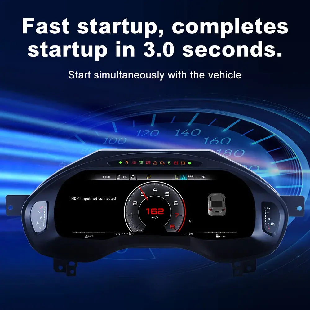 Joyeauto 12.3 inch LCD Digital Instrument Cluster for Audi A6 and A7 2013-2018 featuring fast 3 second startup, Wireless CarPlay and AirPlay cockpit display