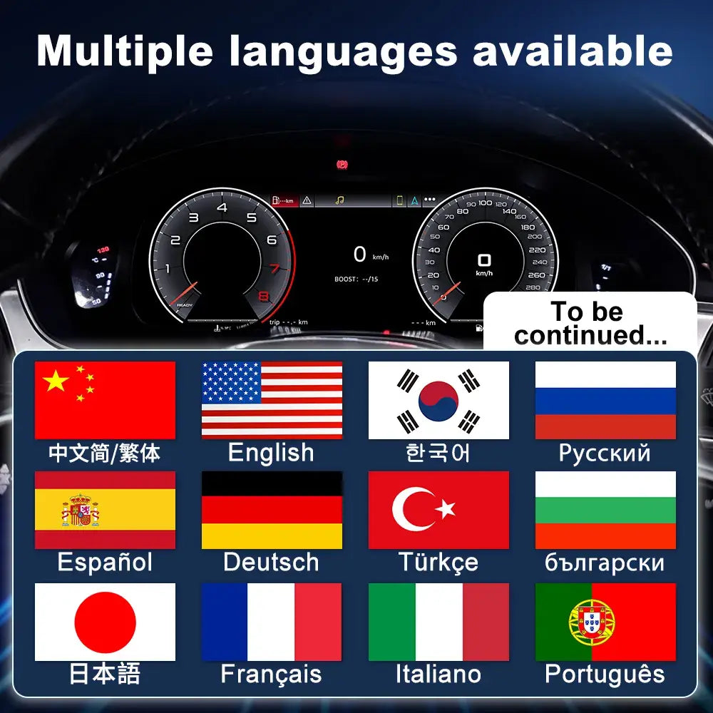 Joyeauto 12.3 inch LCD Digital Instrument Cluster for Audi A6 and A7 2013-2018 with multi-language support, Wireless CarPlay and AirPlay cockpit system
