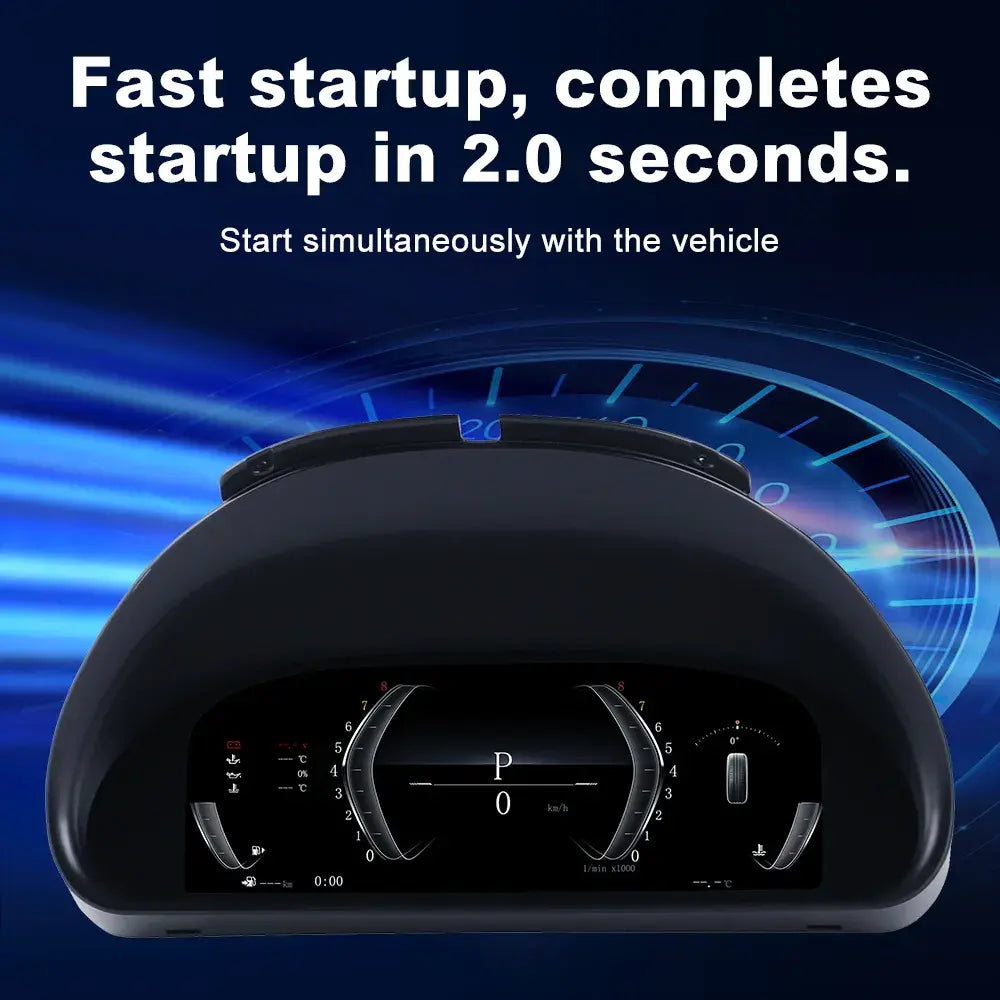 Joyeauto 10.25-inch Linux LCD Digital Instrument Cluster for BMW 5 Series E39 and BMW X5 E53 (1999-2006) featuring ultra-fast 2-second startup, modern digital virtual cockpit interface, multiple driving modes and OEM-style Linux dashboard retrofit.