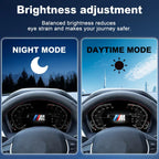 Joyeauto 10-inch Linux LCD Digital Instrument Cluster for BMW 1 Series F20/F52, BMW 2 Series F22/F45, BMW X1 F48 and BMW X2 F39 (2013-2022) demonstrating automatic brightness adjustment with daytime and nighttime display modes, enhancing dashboard visibility, driving comfort and safety while supporting Wireless CarPlay, phone mirroring and Linux virtual cockpit retrofit functionality.
