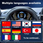 Joyeauto 10-inch Linux LCD Digital Instrument Cluster for BMW 1 Series F20/F52, BMW 2 Series F22/F45, BMW X1 F48 and BMW X2 F39 (2013-2022) featuring multi-language support including English, German, French, Italian, Spanish, Japanese, Korean, Russian and Chinese, with Wireless CarPlay, phone mirroring and Linux virtual cockpit retrofit functionality.