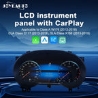Joyeauto 12.3-inch Linux LCD Digital Instrument Cluster for Mercedes-Benz A-Class W176, CLA C117 and GLA X156 (2012-2019) with Wireless CarPlay, Android Auto and virtual cockpit retrofit.