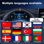 Joyeauto 12.3-inch Linux LCD Digital Instrument Cluster for Mercedes-Benz A-Class W176, CLA C117 and GLA X156 (2012-2019) featuring multi-language support, Wireless CarPlay, Android Auto and customizable virtual cockpit interface.