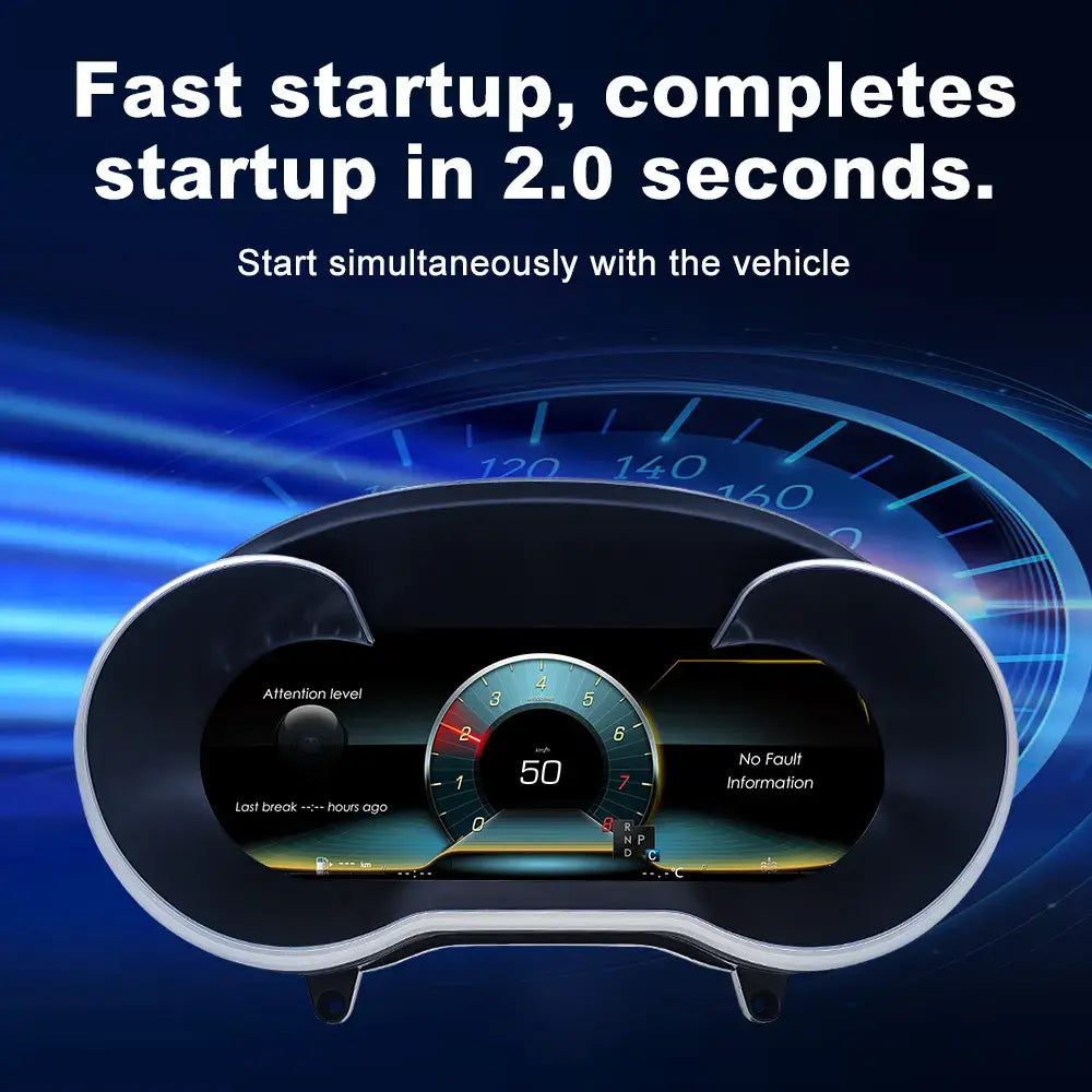 Joyeauto Wireless CarPlay LCD Instrument Cluster for Mercedes-Benz W205 C-Class and GLC X253 featuring 2 second fast startup, digital dashboard upgrade and virtual cockpit display