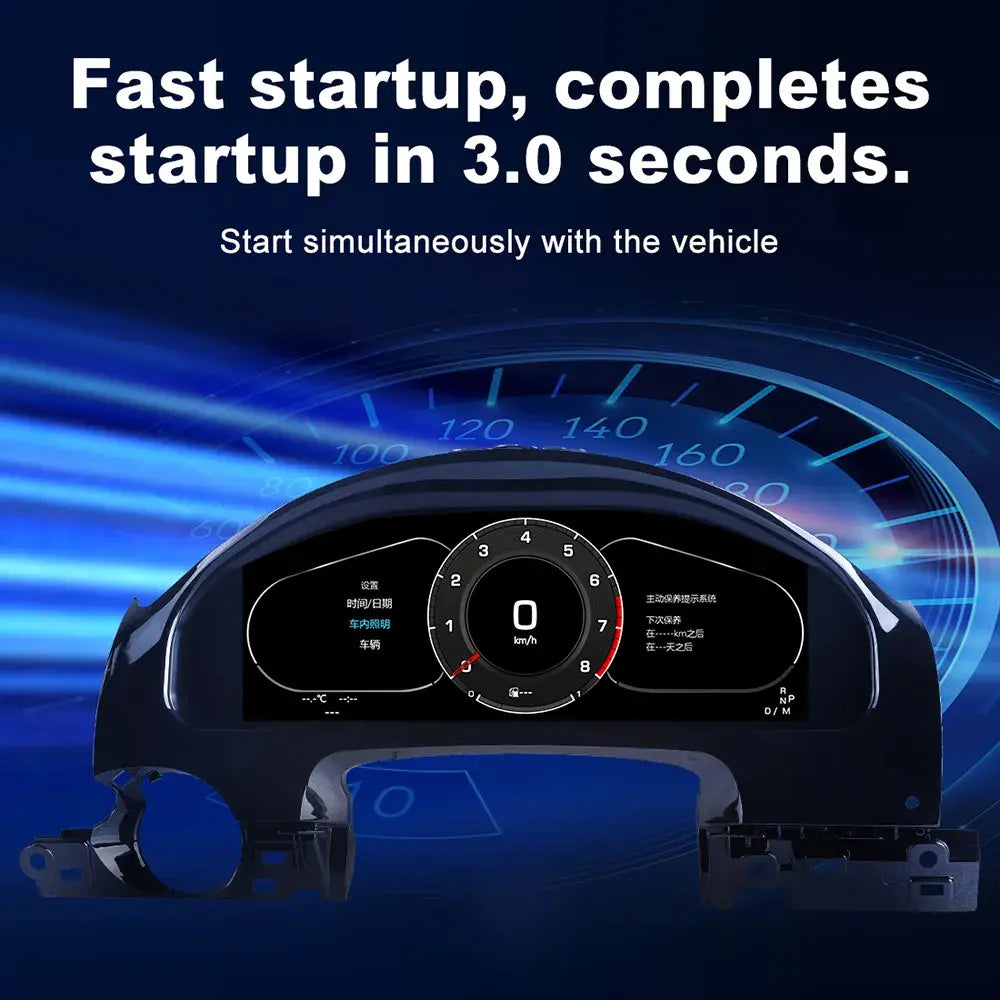 Joyeauto 12.3-inch Linux LCD Digital Instrument Cluster for Porsche Cayenne 958 (2011-2017) featuring 3-second fast startup, Wireless CarPlay, Android Auto and a Linux-powered virtual cockpit display with real-time driving information.