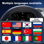 Joyeauto 12.3-inch Linux LCD Digital Instrument Cluster for Porsche Cayenne 958 (2011-2017) featuring multi-language support, Wireless CarPlay, Android Auto and a customizable Linux virtual cockpit interface