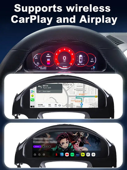 Joyeauto 12.3″ Linux Digital Instrument Cluster for Porsche Cayenne 958 (2011-2017) | Wireless CarPlay & Android Auto | Virtual Cockpit Retrofit