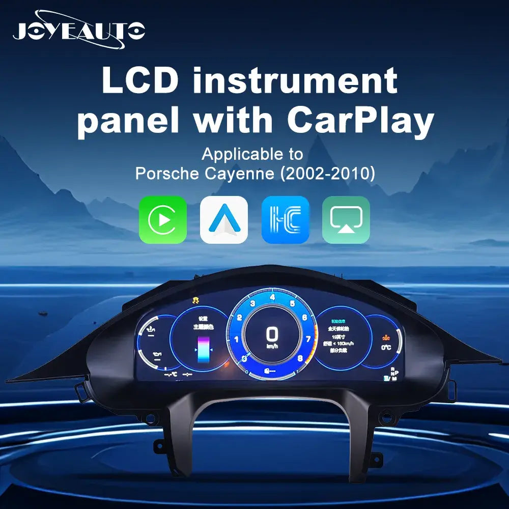 Joyeauto 12.3-inch Linux LCD Digital Instrument Cluster for Porsche Panamera 970 (2010-2016) featuring Wireless CarPlay, Android Auto, customizable virtual cockpit interface and real-time vehicle information display.