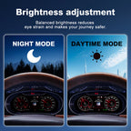 Joyeauto Premium Digital Cluster for VW Touareg 7L 2003-2010 featuring automatic brightness adjustment with day mode and night mode display, Linux system and Wireless CarPlay support