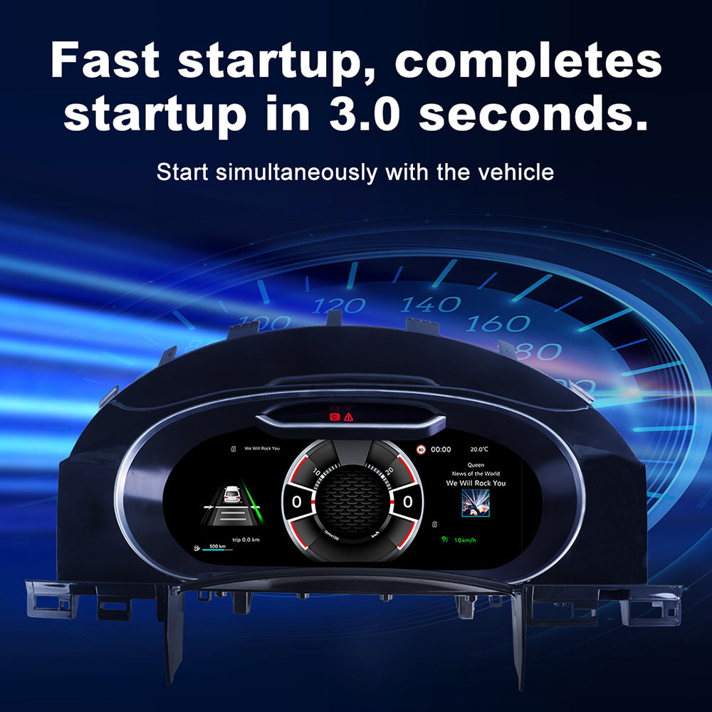 Joyeauto Premium Digital Cluster for VW Touareg 7L 2003-2010 featuring 3 second fast startup, Linux system and Wireless CarPlay integration