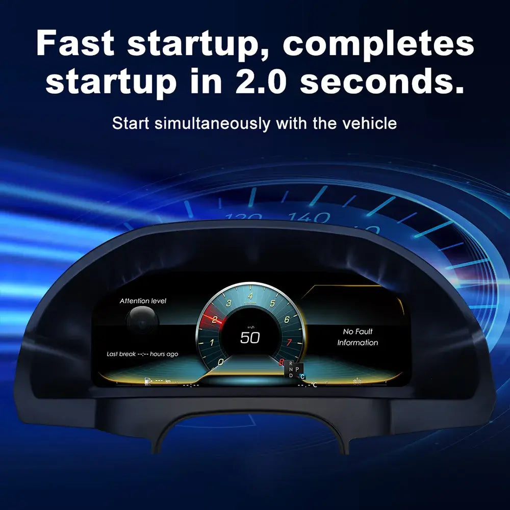 Joyeauto 12.3-inch Linux LCD digital instrument cluster for Mercedes-Benz E-Class W212 with 2-second fast startup and wireless CarPlay support