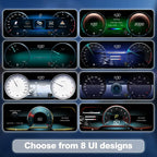 Joyeauto 10.25-inch Linux LCD digital instrument cluster for Mercedes-Benz ML GLE W166 and GL GLS X166 featuring 8 customizable UI designs