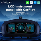 Joyeauto 10-inch Linux LCD digital instrument cluster for Skoda Fabia 2008-2014 with wireless CarPlay and Android Auto support
