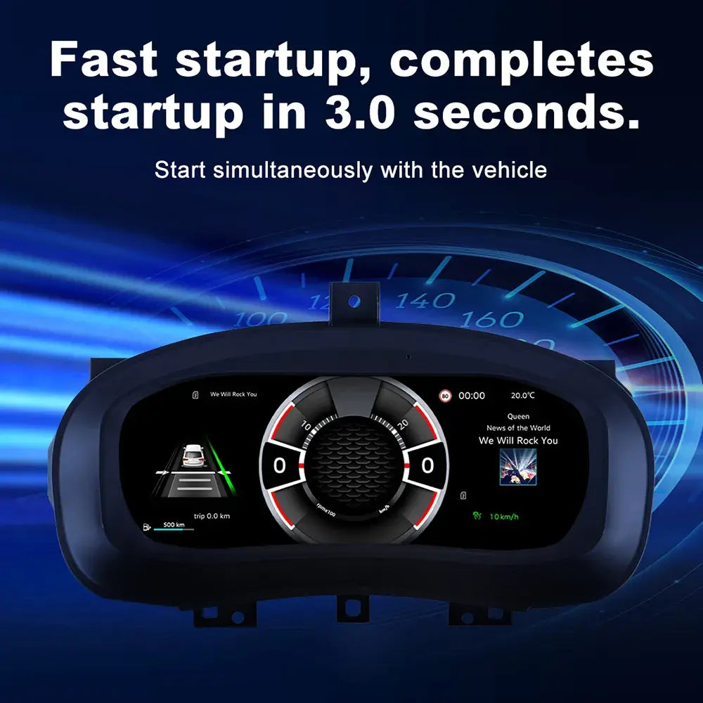 Joyeauto 10-inch Linux LCD digital instrument cluster with fast 3-second startup for Skoda Fabia 2008-2014