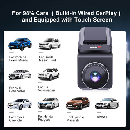 CarlinKit AI Box Dash Cam with Wireless CarPlay & Wireless Android Auto Adapter