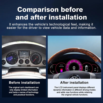 Joyeauto 12.3″ Linux Digital Instrument Cluster for Volkswagen Phaeton (2004-2015) | Wireless CarPlay & Android Auto | Virtual Cockpit Retrofit(WZLCD-VW02)