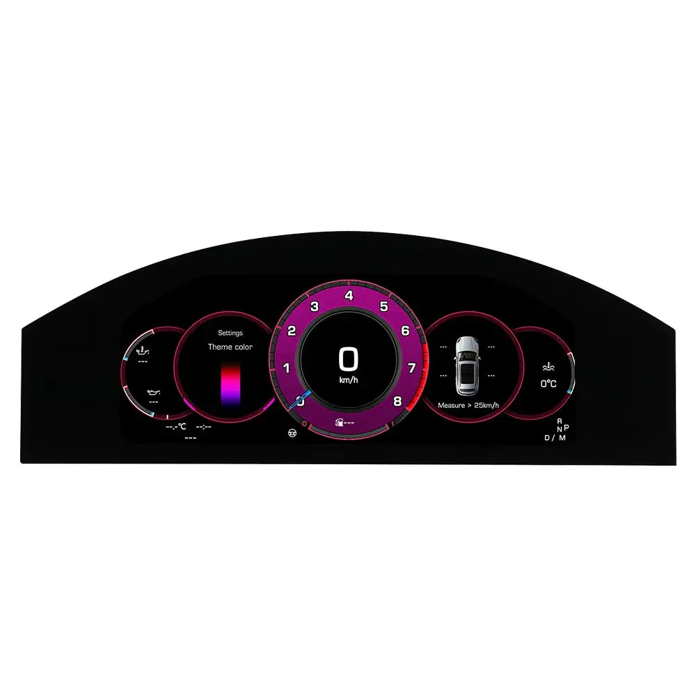 Joyeauto 12.3-inch Linux LCD digital instrument cluster for Volkswagen Phaeton with customizable virtual cockpit display and wireless CarPlay support