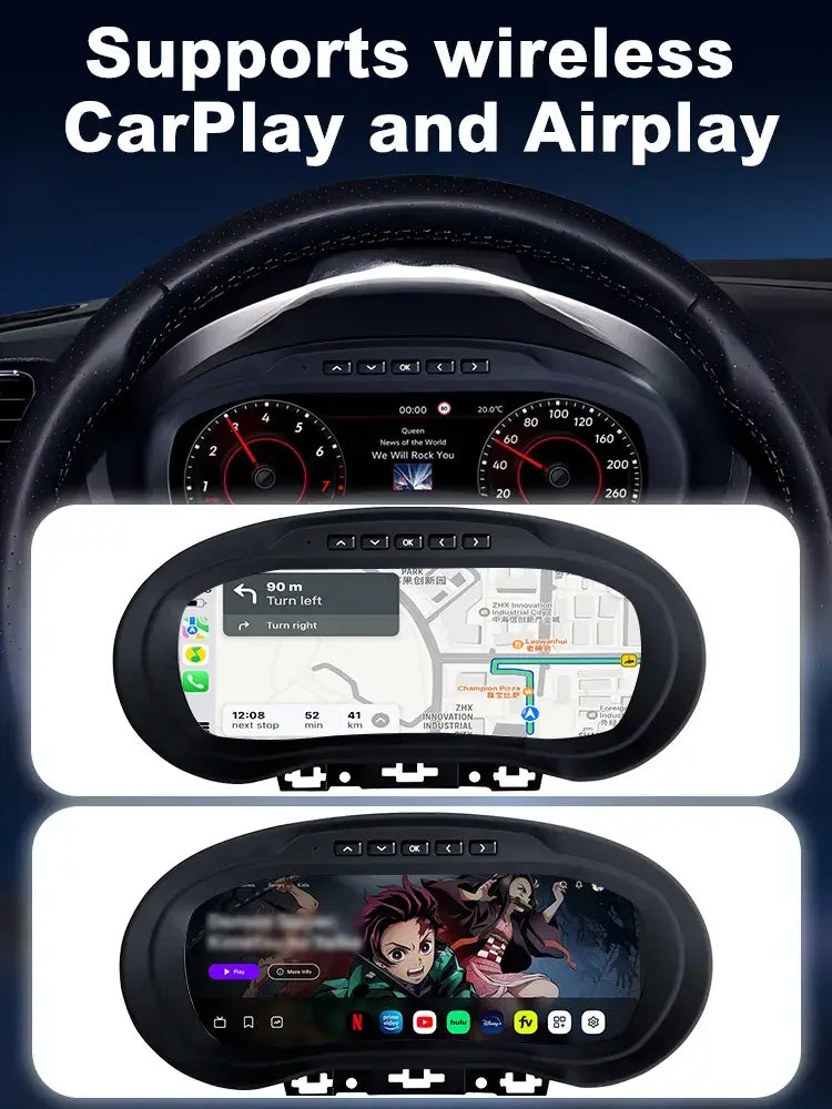 Volkswagen Polo and Amarok virtual cockpit supporting wireless Apple CarPlay, Android Auto, and AirPlay