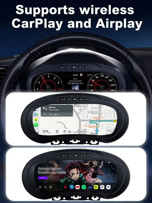 Joyeauto 10″ Linux Digital Instrument Cluster for Volkswagen Polo (2012-2018) & Amarok (2011-2016) | Wireless CarPlay & Android Auto | Virtual Cockpit Retrofit(WZLCD-VW04)