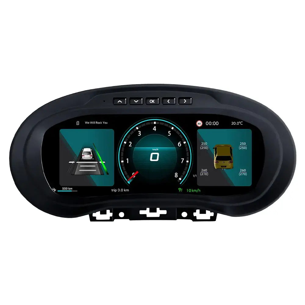 Wireless CarPlay digital instrument panel upgrade for Volkswagen Polo and Amarok featuring customizable smart display