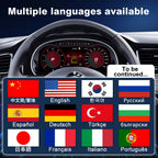 Joyeauto 12.3-inch Linux LCD digital instrument cluster with multi-language support for Volkswagen Golf 7 MK7 MK7.5
