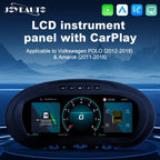 Joyeauto 10-inch Linux LCD digital instrument cluster for Volkswagen Polo 2012-2018 and Amarok 2011-2016 with wireless CarPlay and Android Auto