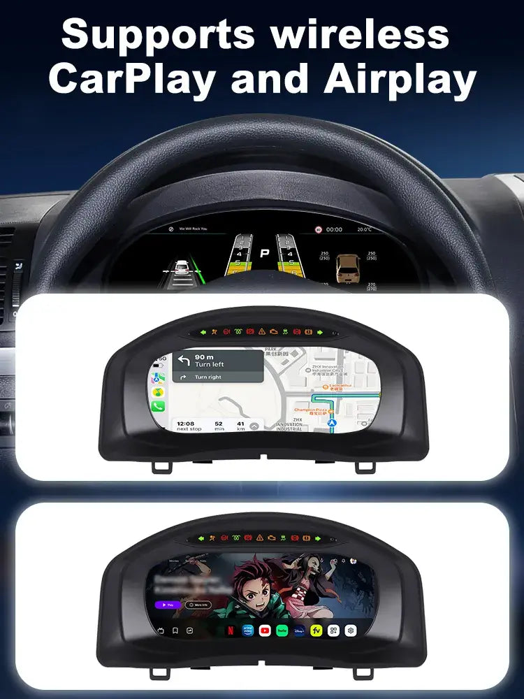 Joyeauto 10-inch Linux LCD digital instrument cluster with wireless CarPlay and AirPlay for Volkswagen Tiguan 2010-2017